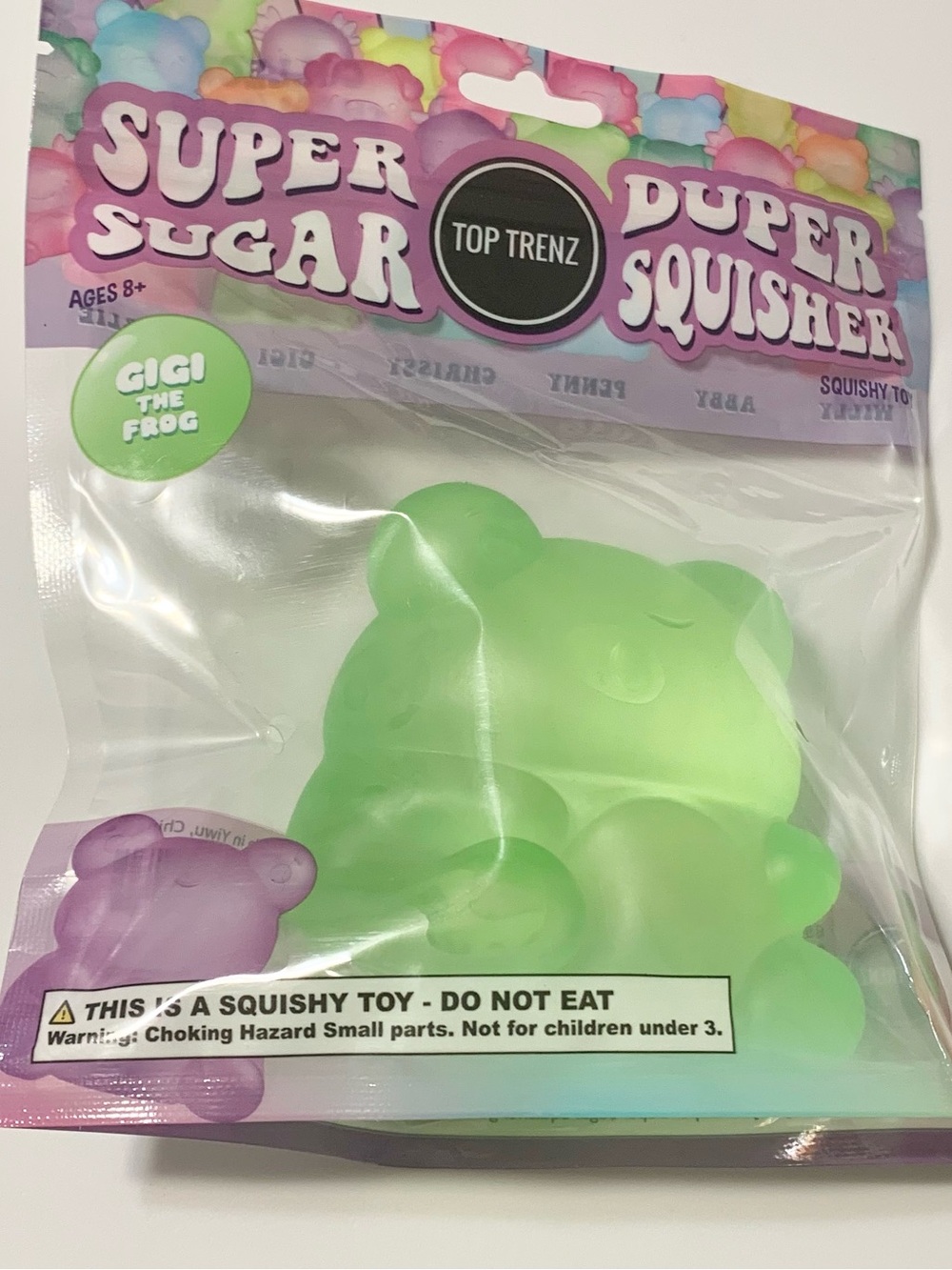 Super Duper Sugar Squisher Green Frog Gigi NEW Squishy Fidget Toy